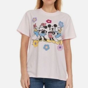 Disney Mickey & Friends Women's XXL Crochet Flowers Character Tee